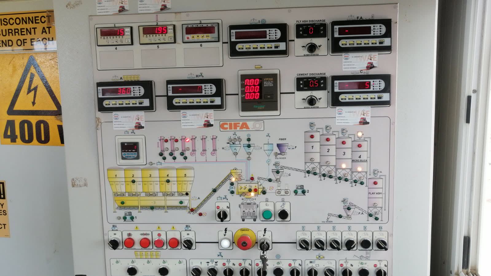 Painel de comando industrial